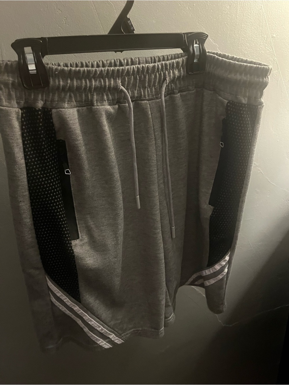 Men's Grey Athletic Drawstring Shorts